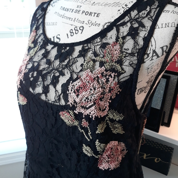 Free People Black Sheer Lace Dress - Picture 4 of 7